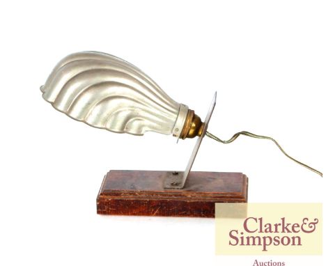 An Art Deco design shell shaped table lamp
