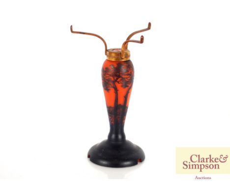 A Loetz "Richard" glass cameo lamp base, 25cm high&nbsp;