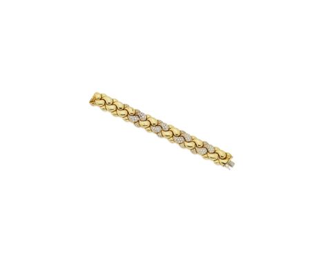 A diamond 'Casmir' bracelet, by ChopardDesigned as a series of interlocking lobes, some pavé-set with brilliant-cut diamonds,