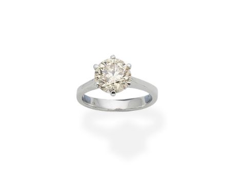 A diamond single-stone ringSet with a brilliant-cut diamond, diamond very approx. 2.05cts total, ring size approx. KFor furth