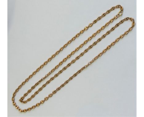 A yellow metal anchor link chain, 87cm long, 37.3g CONDITION REPORT: Please note - Descriptions do not include condition repo