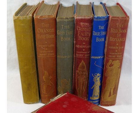 Five fairy books edited by Andrew Lang, most first editions, published by Longmans Green and Co., comprised of 'The Red Fairy