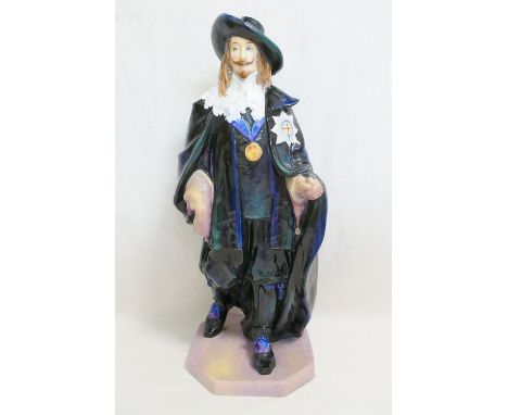 A large Royal Doulton figure of King Charles I, the original by Charles Noke and Harry Tittensor, the base with green factory