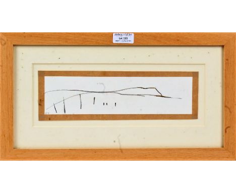Jason Gathorne-Hardy, original sketch, initialled and dated '98, housed in a modern contemporary frame, 25cm wide x 6cm high