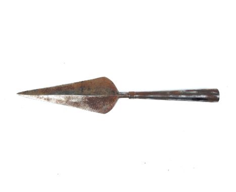 A large spear head. With a punched mark 'R INDIA'. L41.6cm
