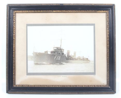A WWI Royal Navy photograph of HMS Taurus (1917), R-Class Destroyer. Pennant no F39 Nov. 1919. Photograph 20.5cm x 29cm. Fram
