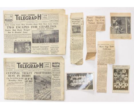 Derby County: A Derby County postcard, 1910-11 first team photograph. 5.5" x 3.5"; together with another postcard, Derby Coun