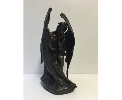 Jean-Jacques Feuchère 1807 - 1852
Satan, L'ange Dechu
Signed and dated: Feuchere 1833
Bronze, dark brown patina
34.5cm high

