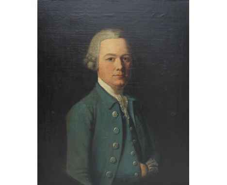 18th century British School
Head and shoulders portrait of a gentleman in a blue coat
Oil on canvas
75 x 62cm