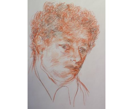 Andrew Vicari
Dylan Thomas
A head and shoulders portrait
Pastel
Signed and inscribed
Andrew Vicari has sketched a portrait of