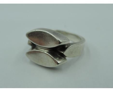 A silver dress ring by Georg Jensen, numbered 98, size M &amp; approx 5.2g