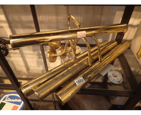 Four large modern brass over picture down light lamps L: 50 cm
