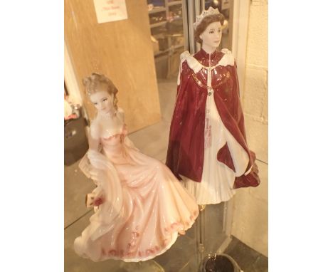 Royal Worcester model of The Queens 80th birthday 2006 and a Royal Worcester Royal Premier Glittering Occasions 1996