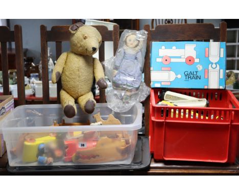 A growling teddy bear; various model cars; various toys &amp; games, etc. 