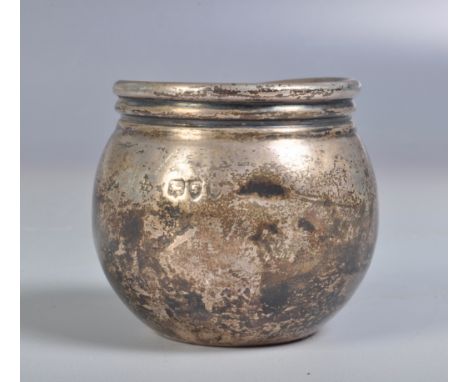 A 19th Century Victorian George Betjemann &amp; Sons silver filled ball candlestick holder having a flared rim and bulbous or