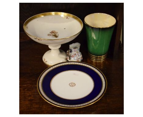 Copeland Spode china plate with gilt monogram, red printed marks verso 'White Star Line, Stonier and Co', together with a sma