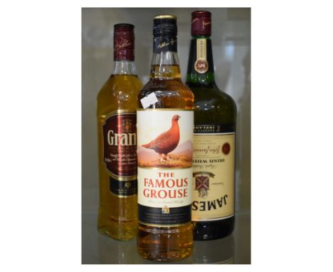 Wines &amp; Spirits - 1.5lt bottle Jameson Irish Whiskey, together with a 70cl bottle Grants Scotch Whisky and a 70cl bottle 