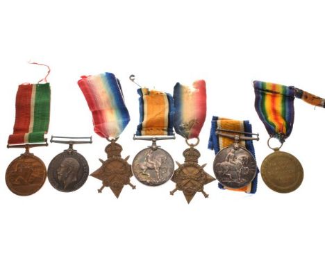 Medals - World War I pair comprising: Mercantile Marine Medal and 1914-1918 War Medal awarded to William Wright, another pair