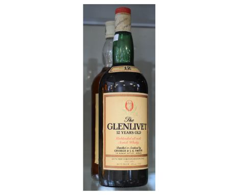 Wines &amp; Spirits - 1lt bottle Aberlour Glenlivet 10 Year Old Single Highland Scotch Whisky, together with 1lt bottle Glenl