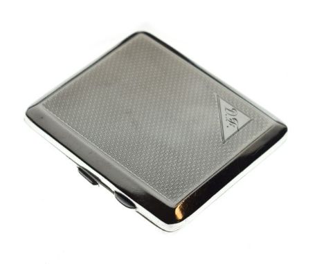 George V engine turned silver cigarette case, Birmingham 1931, 2.5toz approx   Condition: 