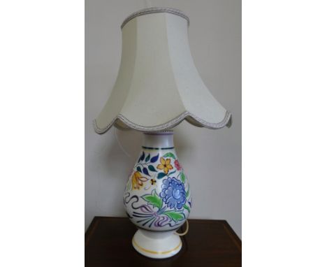 A Poole table lamp, impressed mark 670A, painted mark X over E / BM, 32 cm.