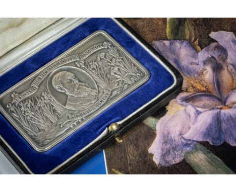 Historic Guernsey interest - the silver medal awarded to William John Caparne by the British Iris Society, the 'Foster Memori