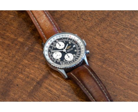 A gentleman's stainless steel Breitling Old Navitimer I automatic chronograph wristwatch, c.1991, ref. A13022, no. 18915, the