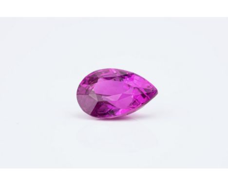 Loose gemstone - a fine pear shaped 3.78ct purple sapphire, 