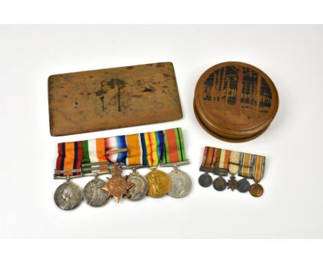 World War One prisoner of War made snuff box and plaque - relating to Captain E. G. Williams whilst in his internment at Güte