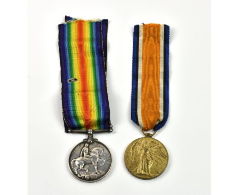 A pair of World War One RGLI medals, the Victory and War medals of PTE 927 Arthur. H. Gartell, Royal Guernsey Light Infantry,