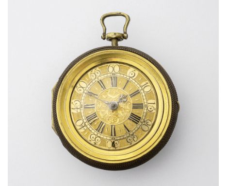 An early 18th century three pair cased repeating verge pocket watch by John Buschman of London, the movement signed '127 BUSC