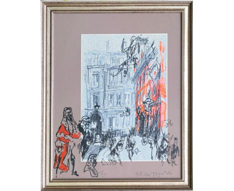 Felix Topolski (Polish-British, 1907-1989), 'King's Bench', limited edition lithographic print, signed and numbered 25/275, 2