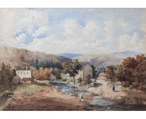 Frederick Henry Henshaw (British, 1807-1891), 'Laxey Glen' watercolour, heightened with white, signed 'F. Henshaw' and inscri