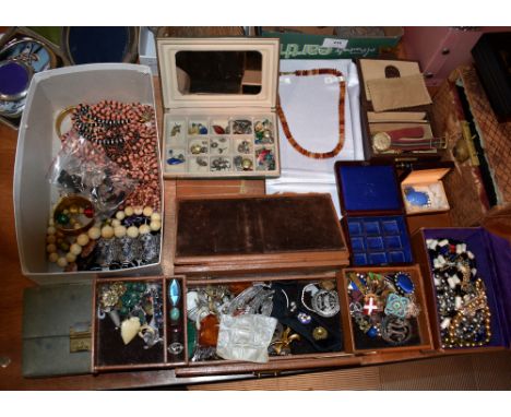 A large and interesting collection of antique and vintage silver and costume jewellery, including some Victorian pieces, a la