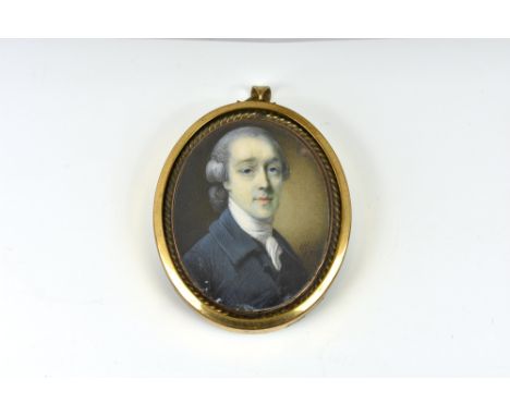 Horace Hone ARA (Irish, circa 1756-1825), oval portrait miniature of a gentleman, possibly Thomas Treslove, wearing a dark bl