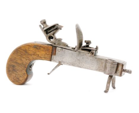 An early 20th Century table lighter in the form of a flintlock pistol, length 17cm