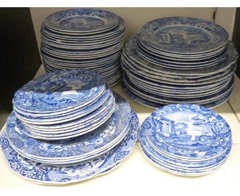 Spode Italian pattern large quantity of plates from dinner to tea approximately 73 plates including many 4 and 6 multiples&nb