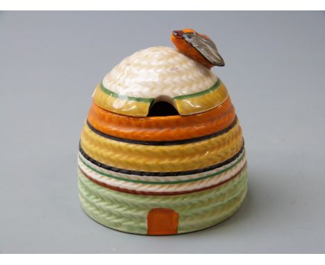 Clarice Cliff&nbsp;for Wilkinson Pottery Bizarre honeypot with bee finial, 7.5cm tall