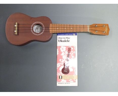 Ukulele by 'Vintage' indark wood finish, with How to Play guide