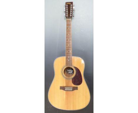 'Vintage' twelve string acoustic guitar model V400-12, serial no 2074108521