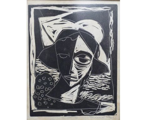 Tadeusz Was (Polish 1912-2005) signed abstract soot cut or similar print, 22.5 x 17.5cm&nbsp;