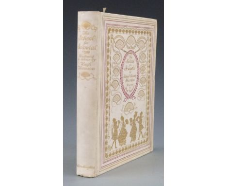 [Vellum Binding] The School for Scandal by Richard Brinsley Sheridan illustrated by Hugh Thomson, published Hodder &amp; Stou