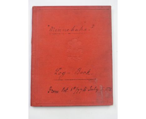 Victorian hand written journal / log book dated 1877, relating to a canoe called Minnehaha and its travels on the Stroud cana