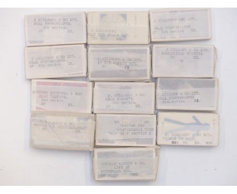 J Millhoff and Co, Nicholas Sarony cigarette cards, 13 individually wrapped sets with catalogue notes, mainly photographic in