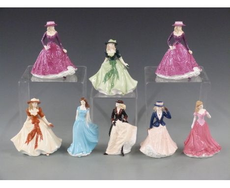 Eight Royal Worcester figures to include Poppy, Victoria, Elizabeth, Amelia, Zara, Sarah and Holly, from Les Petites range, w