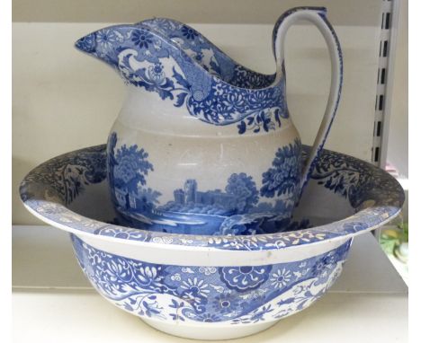 Spode Italian pattern, wash bowl and jug, H28, diameter 37cm&nbsp;