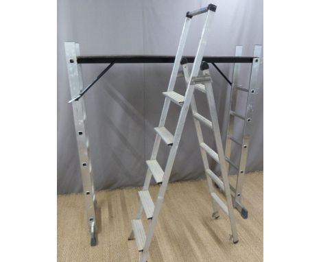 Step ladder and work platform