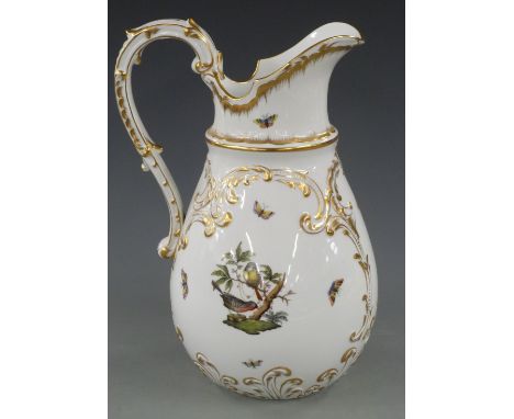 Herend porcelain pedestal pitcher decorated in the Rothschild pattern&nbsp;