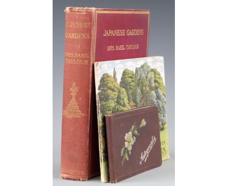 Japanese Gardens by Mrs. Basil Taylour with pictures in colour by Walter Tyndale, plates mounted on lettered guards bound in 