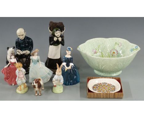 Royal Doulton and Beswick figures, Spode plate, Scotia, Isle of Lewis figures etc
